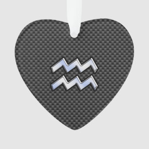 Adorno Símbolo plateado acuario zodiaco estilo fibra de c