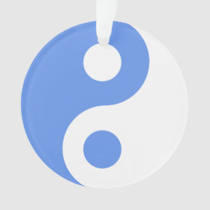 Adorno Símbolo Yin Yang Azul Aciano