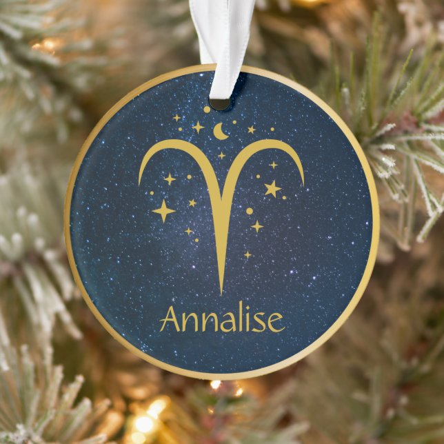 Adorno Símbolo zodiaco auríaco Aries estrenos nombre pers (Árbol)