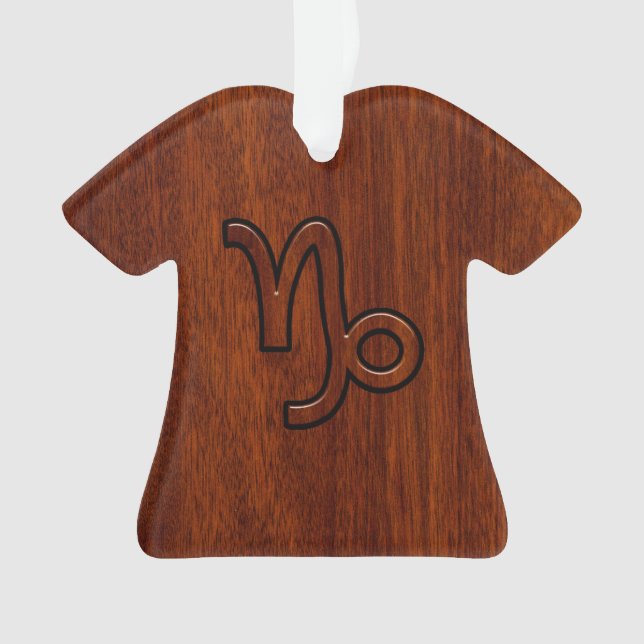 Adorno Símbolo zodiaco de Capricornio en estilo de madera (Anverso)
