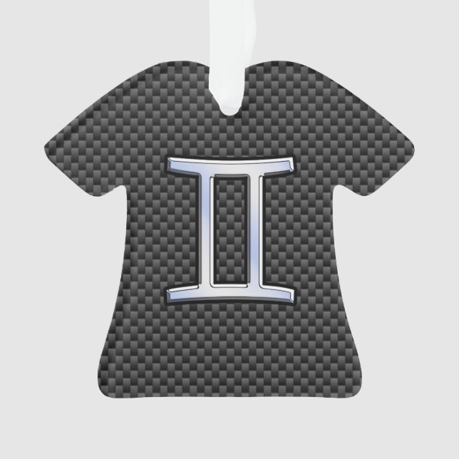 Adorno Símbolo zodiaco gemini Impresión de fibra de carbo (Anverso)