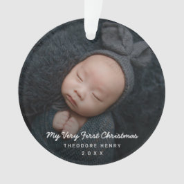 Adorno Simple foto moderna del bebé mi primera Navidad