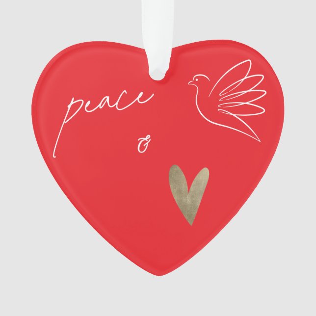 Adorno Simple Peace & Love Dove Photo Christmas Card (Anverso)