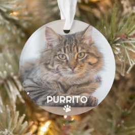 Adorno Simple Un Mascota fotográfico Nombre Paw Print Mem