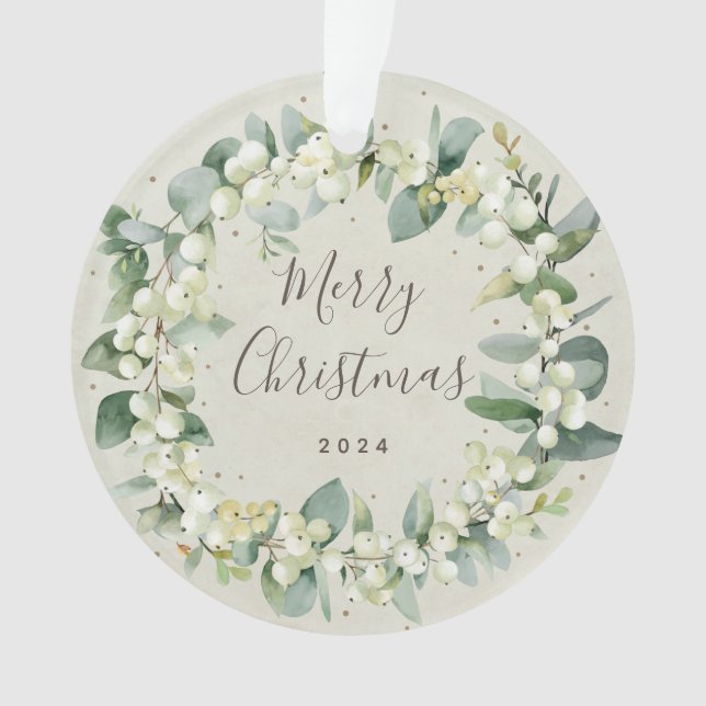 Adorno Sin foto Snowberry+Eucalyptus Round Acrylon (Anverso)