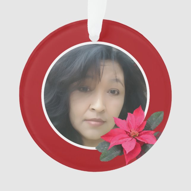 Adorno Single Poinsettia Design (Anverso)