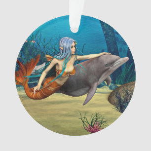 Adorno Sirena con delfín