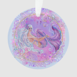 Adorno Sirena con flores y arte de Renee