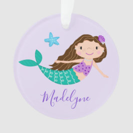 Adorno Sirena Morada Nombre con letra personalizada