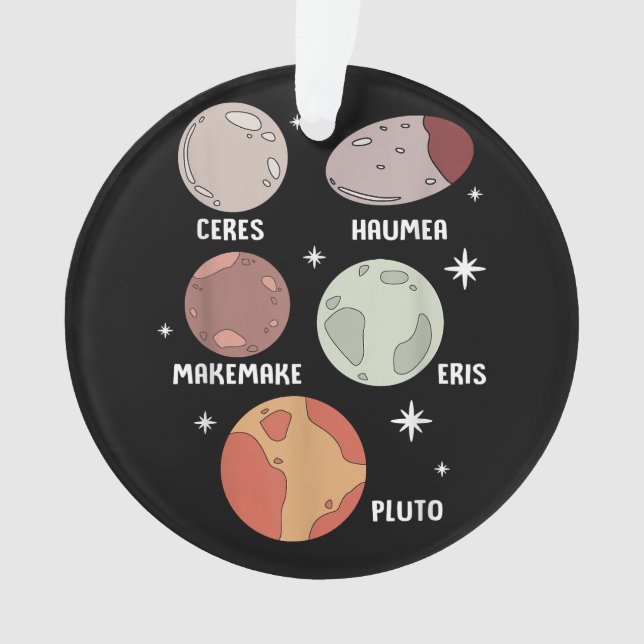 Adorno Sistema Solar Espacial Exterior Planeta Enano Para (Anverso)