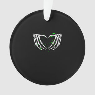 Adorno Skeleton Hand Heart Rótulo disstume Halloween