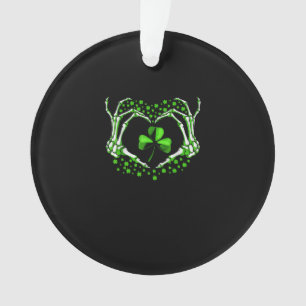 Adorno Skeleton Hand Heart Shamrock St Patricks Day Paddy