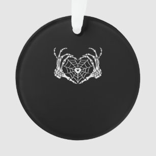Adorno Skeleton Hand Heart Spiderweb Halloween Cobweb Par