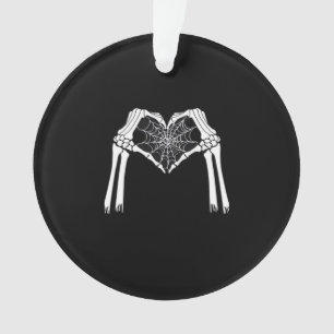 Adorno Skeleton Hands Cobweb Heart (Blanco) Classic