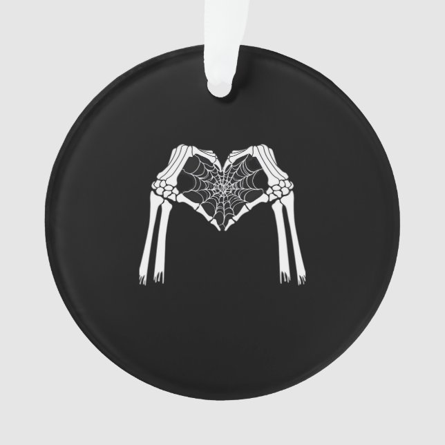 Adorno Skeleton Hands Cobweb Heart (Blanco) Classic (Anverso)