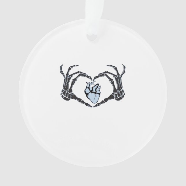 Adorno Skeleton Heart Hands Classic Design para Halloween (Anverso)
