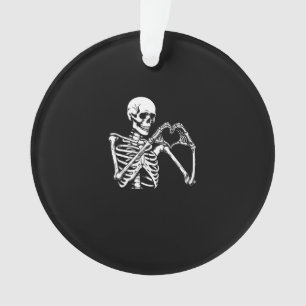 Adorno Skeleton Heart Hands Rótulo Halloween Costume Retr