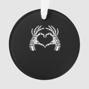 Adorno Skeleton Heart Hands Rótulo Halloween Disstume vir