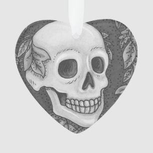 Adorno SKELETON RETRAIT GOTHIC SKULL ORNAMENT Heart