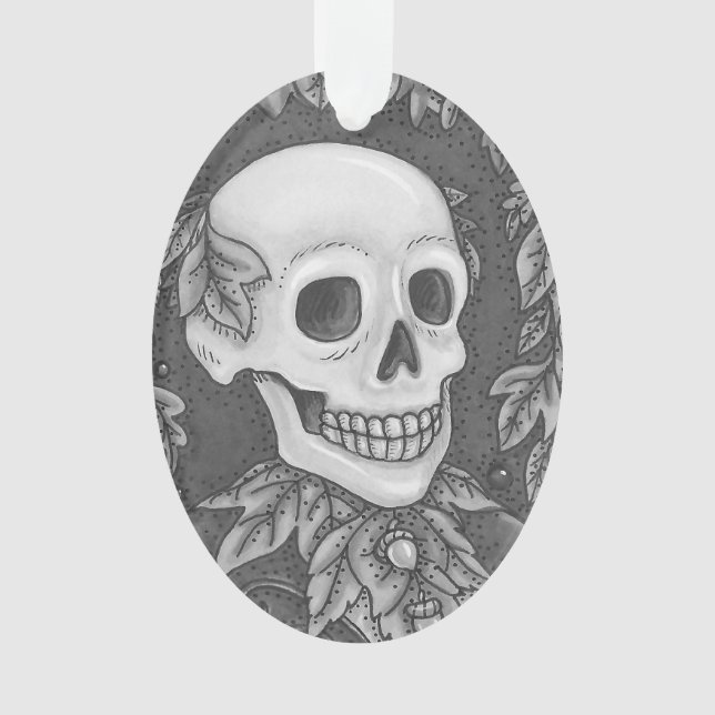 Adorno SKELETON RETRAIT Óvalo ORNAMENTAL GÓTICO SKULL (Anverso)