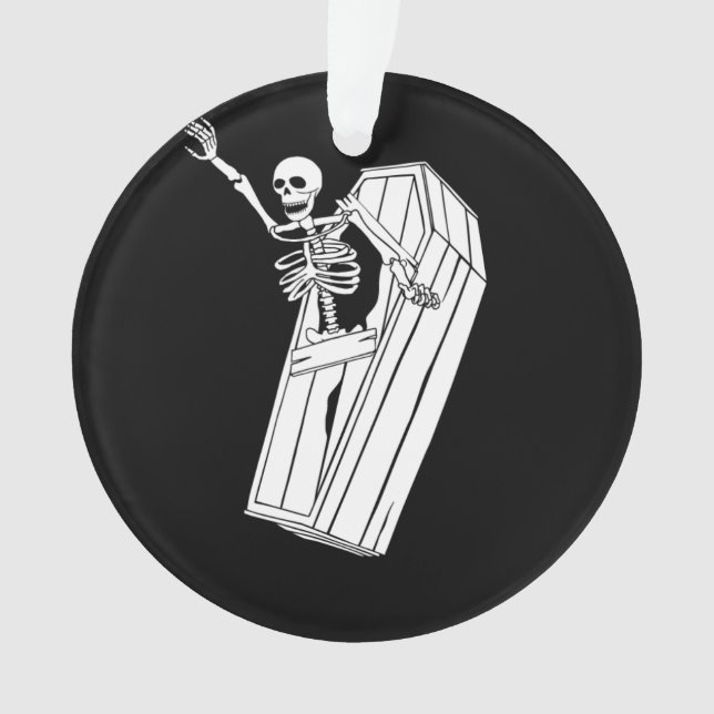Adorno Skeleton saltando de una caseta en una (Anverso)