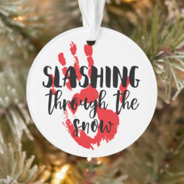 Adorno Slasher Horror cita a Navidades de manos sangrient