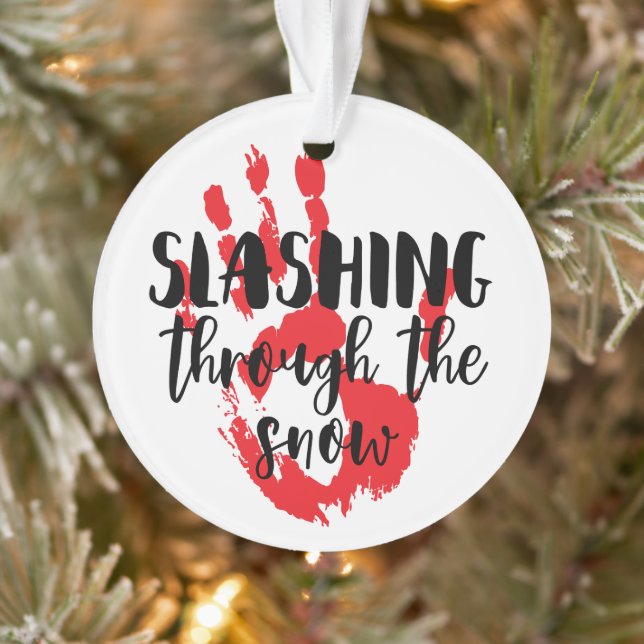 Adorno Slasher Horror cita a Navidades de manos sangrient (Árbol)