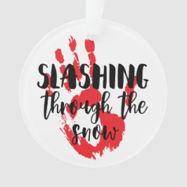 Adorno Slasher Horror cita a Navidades de manos sangrient