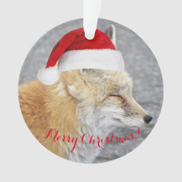 Adorno Sleepe Red Fox con vacaciones de Red Santa Hat