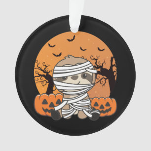 Adorno Sloth Mummy Pumpkin Sloths Happy Halloween Ornamen