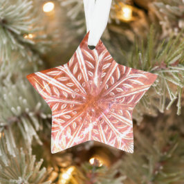 Adorno Snowflake En El Fondo Rojo