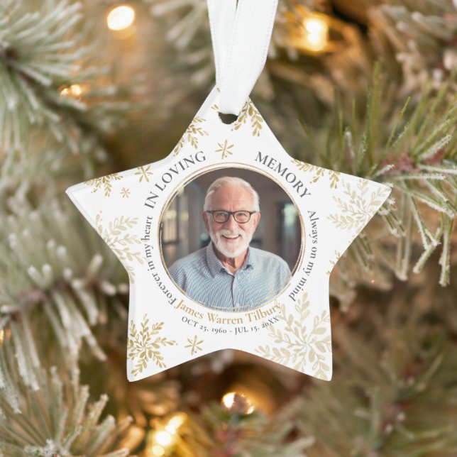 Adorno Snowflake In Loving Memory Memorial Star Christmas (Árbol)