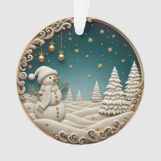 Adorno Snowman Christmas Ornament 2025 – Classic Carved