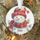 Adorno Snowman con tu nombre acrílico<br><div class="desc">Más allá de la decoración, nuestro ornamento acrílico de muñecas de nieve personalizado es un testimonio de la belleza de recuerdos individuales y momentos compartidos durante la temporada festiva. Ya sea por tu propio árbol o un regalo para alguien especial, este adorno está destinado a iluminar caras y corazones por...</div>