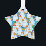 Adorno Snowmen<br><div class="desc">Un patrón de hombres de nieve es un diseño único para los cumpleaños y las vacaciones de invierno.</div>