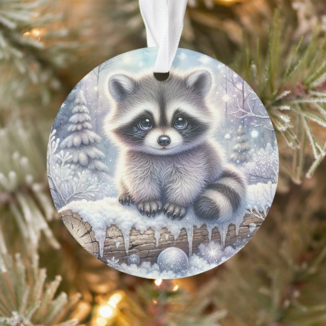 Adorno Snowy Log Raccoon & Ornament Ball (Árbol)