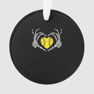 Adorno Softball Heart Skeleton Hand Halloween Costume Fun