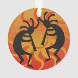 Adorno Sol tribal baila Kokopelli en el suroeste de Navid
