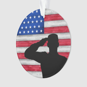 Adorno Soldado y bandera americana - Agradecimiento