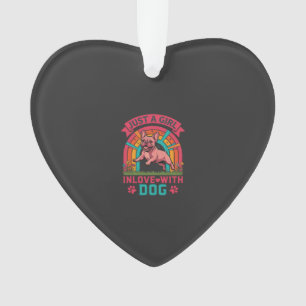 Adorno Solo chica enamorada del perro Bulldog Francés Pat