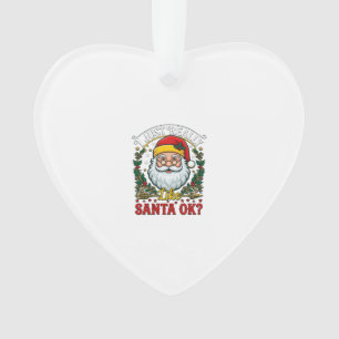 Adorno Solo Me Gusta Santa Ok Navidad Claus Acebo Corona