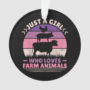 Adorno Sólo una Chica que ama a los animales de granja am