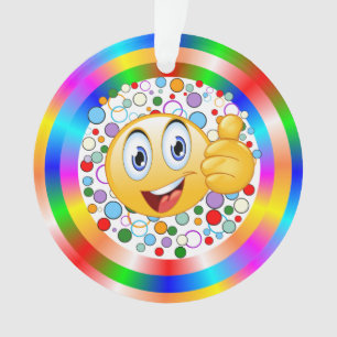 Adorno Sonrientes murmullos de Emoji y círculos arcoiris