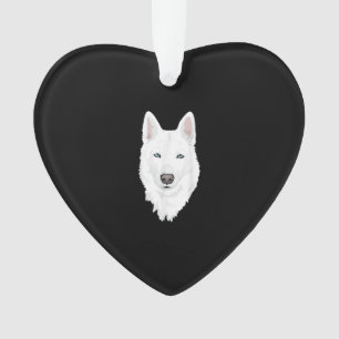 Adorno Sorprendente Husky Siberiano Blanco - Nieve blanca