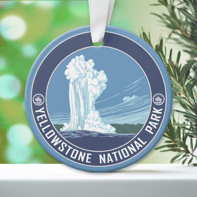 Adorno Souvenir del Parque Nacional Yellowstone (Custom Ornament)