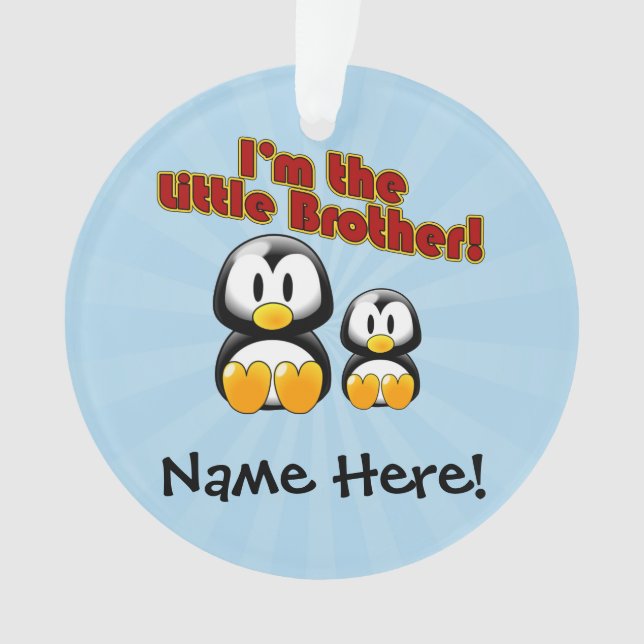 Adorno Soy el pequeño hermano 2 pingüinos (Anverso)