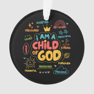 Adorno Soy un hijo de Dios Retro Cristiano Jesús Fe De