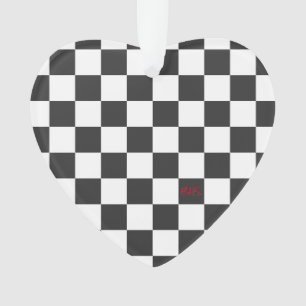 Adorno Sports Checkerboard INITIALS Black White Fan Club