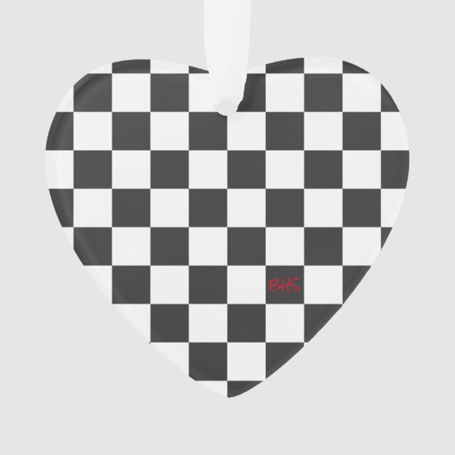 Adorno Sports Checkerboard INITIALS Black White Fan Club (Anverso)