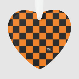 Adorno Sports Checkerboard INITIALS Naranja Black Fan